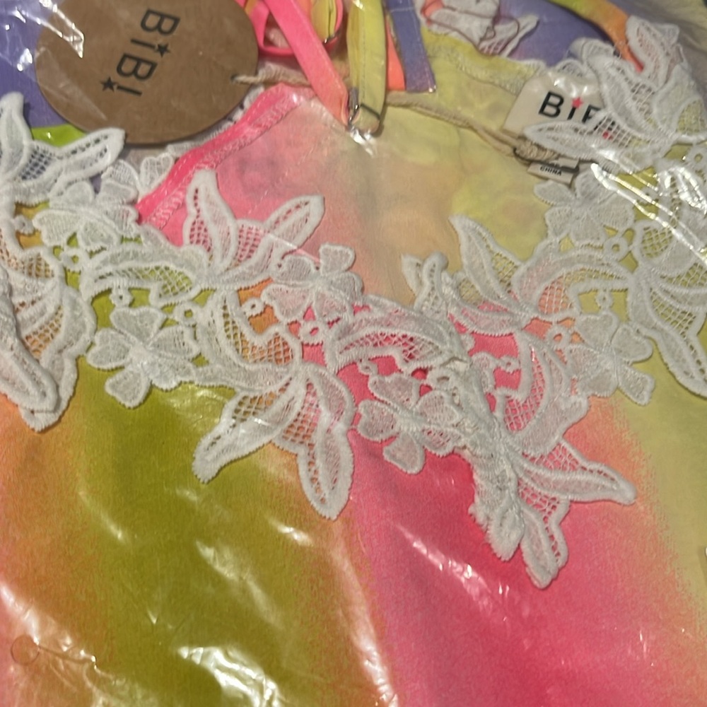 New! Clearance ๐ฅTie Dye Rainbow Crochet Flower Cami Top - Picture 13 of 13